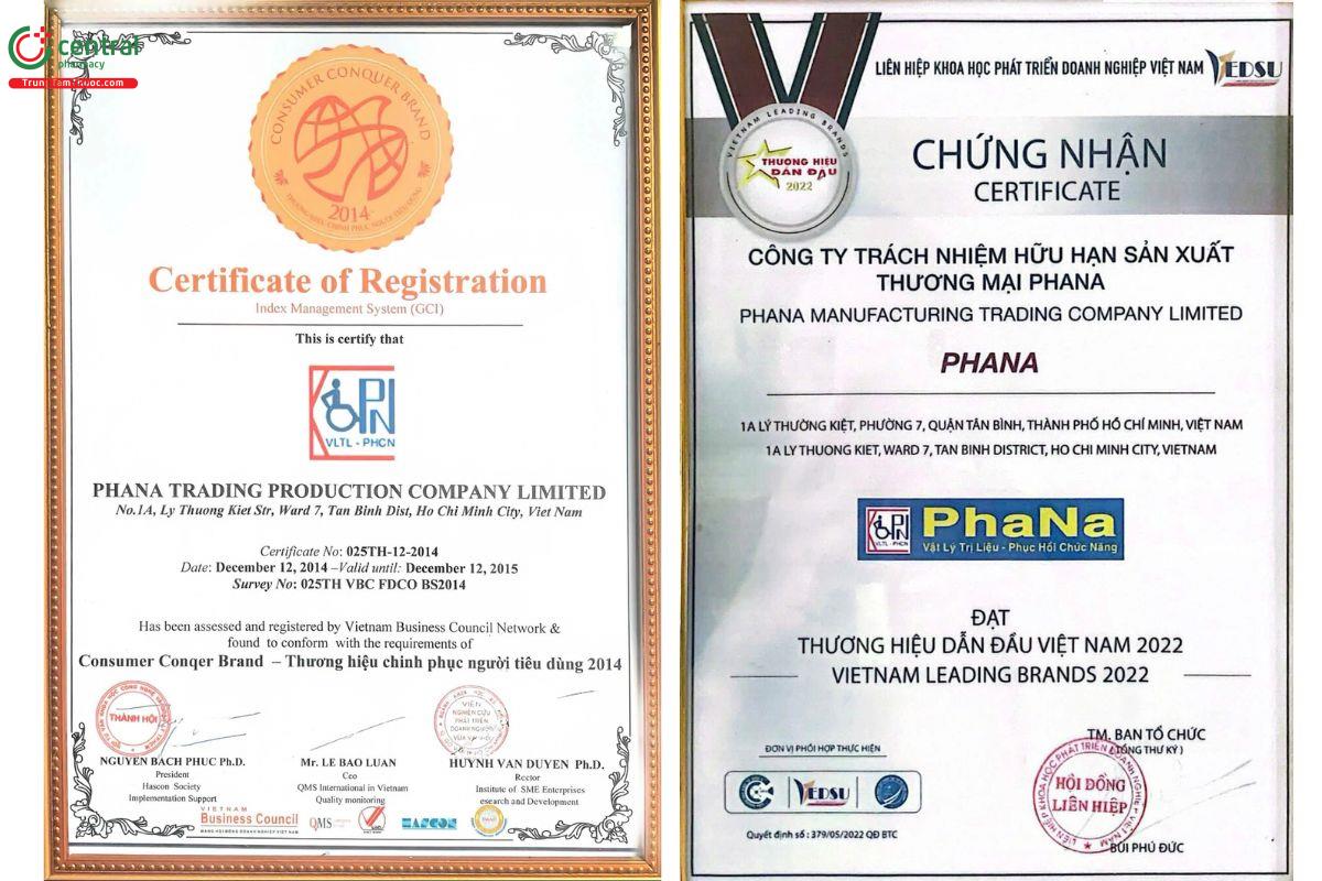 Chứng nhận chất lượng và giải thưởng