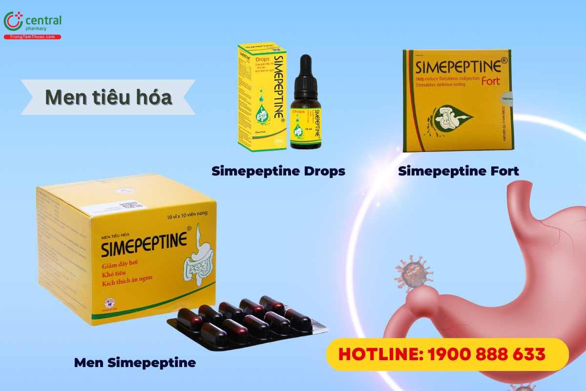 Phân biệt sản phẩm men tiêu hóa Simepeptine