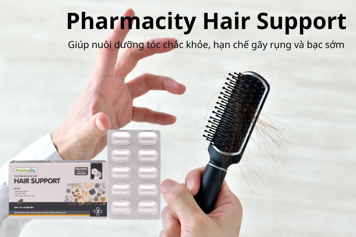 Pharmacity Hair Support hỗ trợ nuôi dưỡng tóc chắc khỏe