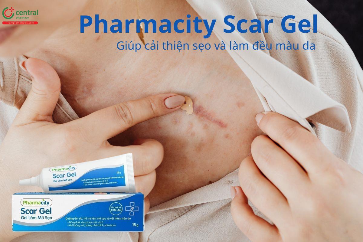 Pharmacity Scar Gel giúp cải thiện sẹo và làm đều màu da