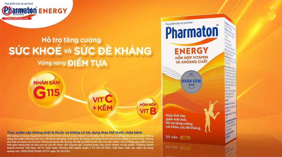 Pharmaton Energy hỗ trợ tăng cường sức khỏe, sức đề kháng