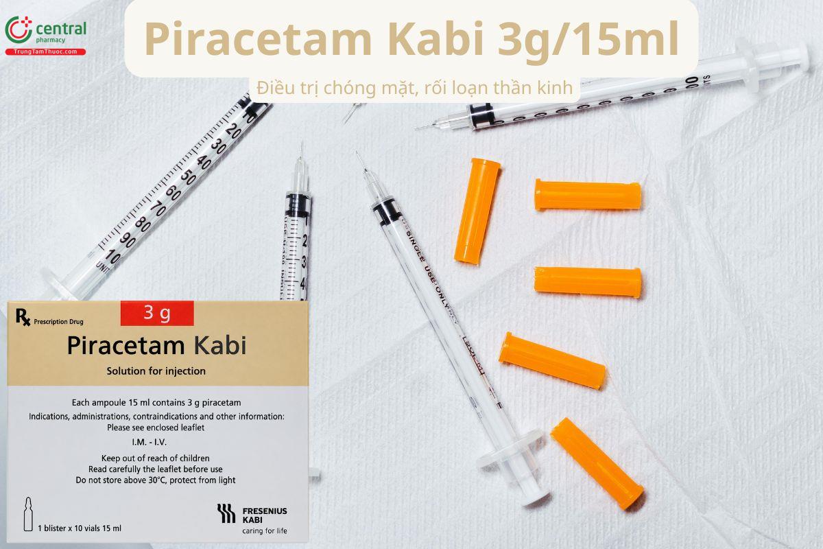 Thuốc Piracetam Kabi 3g/15ml điều trị chóng mặt, rối loạn thần kinh