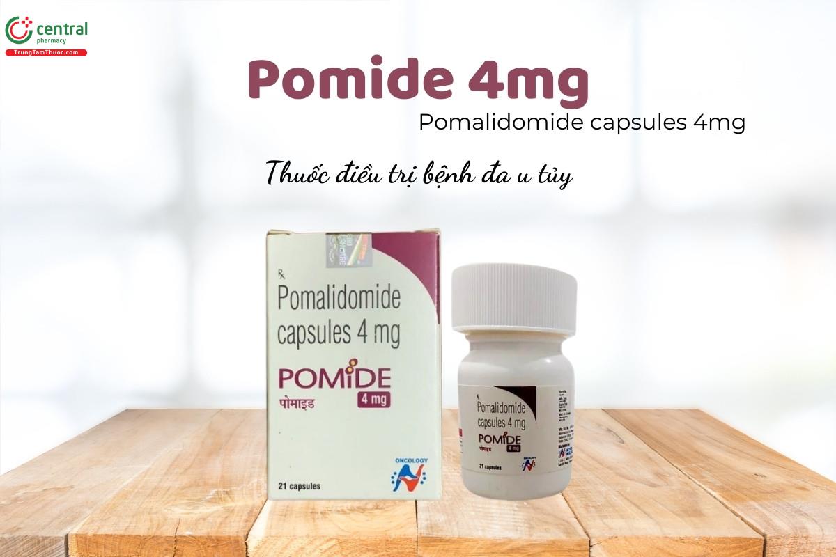 Thuốc Pomide 4mg (Pomalidomide 4mg) dùng để điều trị bệnh đa u tủy xương.