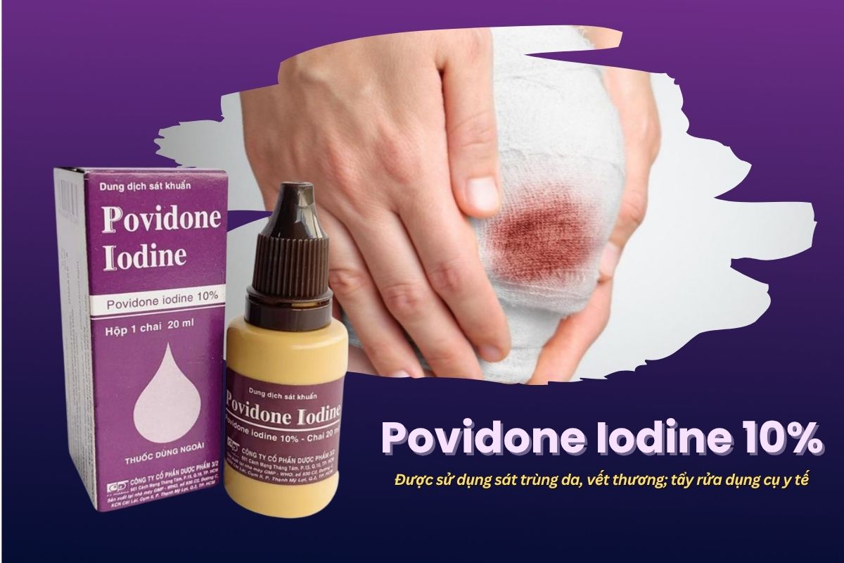 Thuốc Povidone Iodine 10% 20ml FT Pharma sát khuẩn, tẩy dụng cụ y tế
