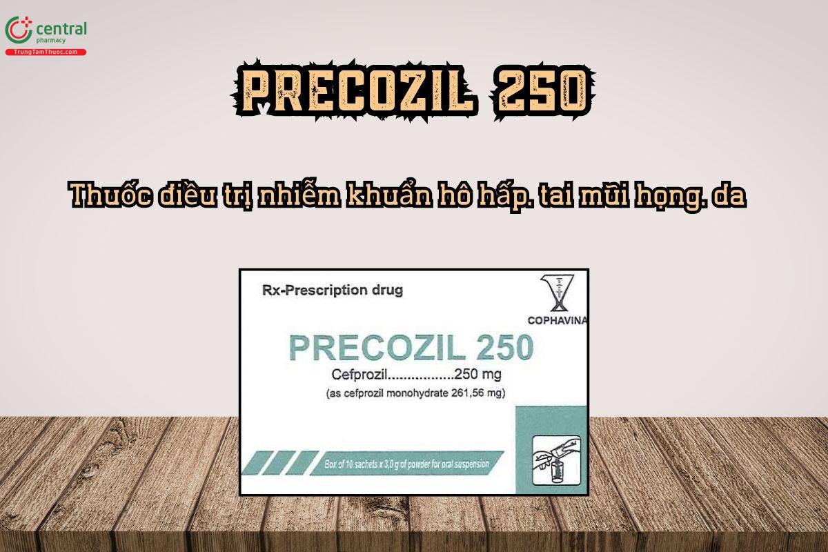 Thuốc Precozil 250 điều trị nhiễm khuẩn hô hấp, tai mũi họng, da