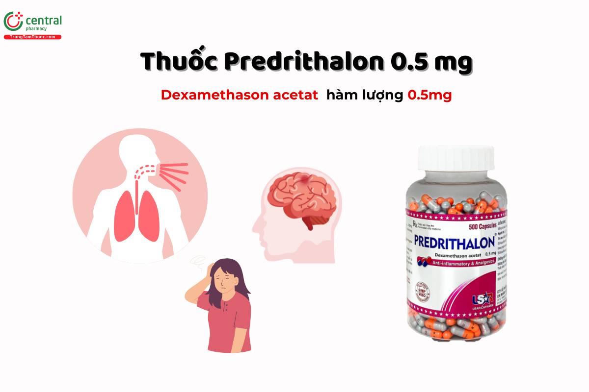 Thuốc Predrithalon 0.5 mg điều trị hen, dị ứng nặng, viêm thanh quản, phù não 