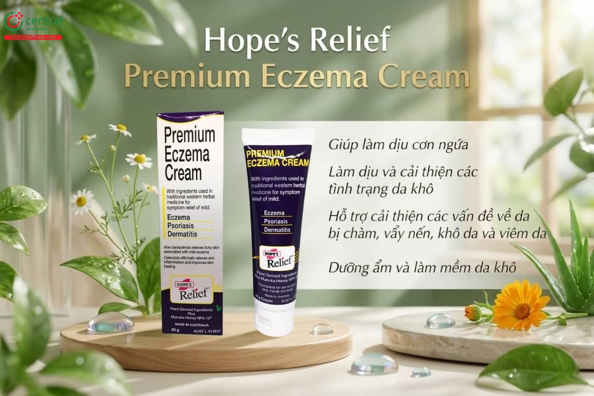 Hope's Relief Premium Eczema Cream cải thiện chàm, viêm da và vảy nến