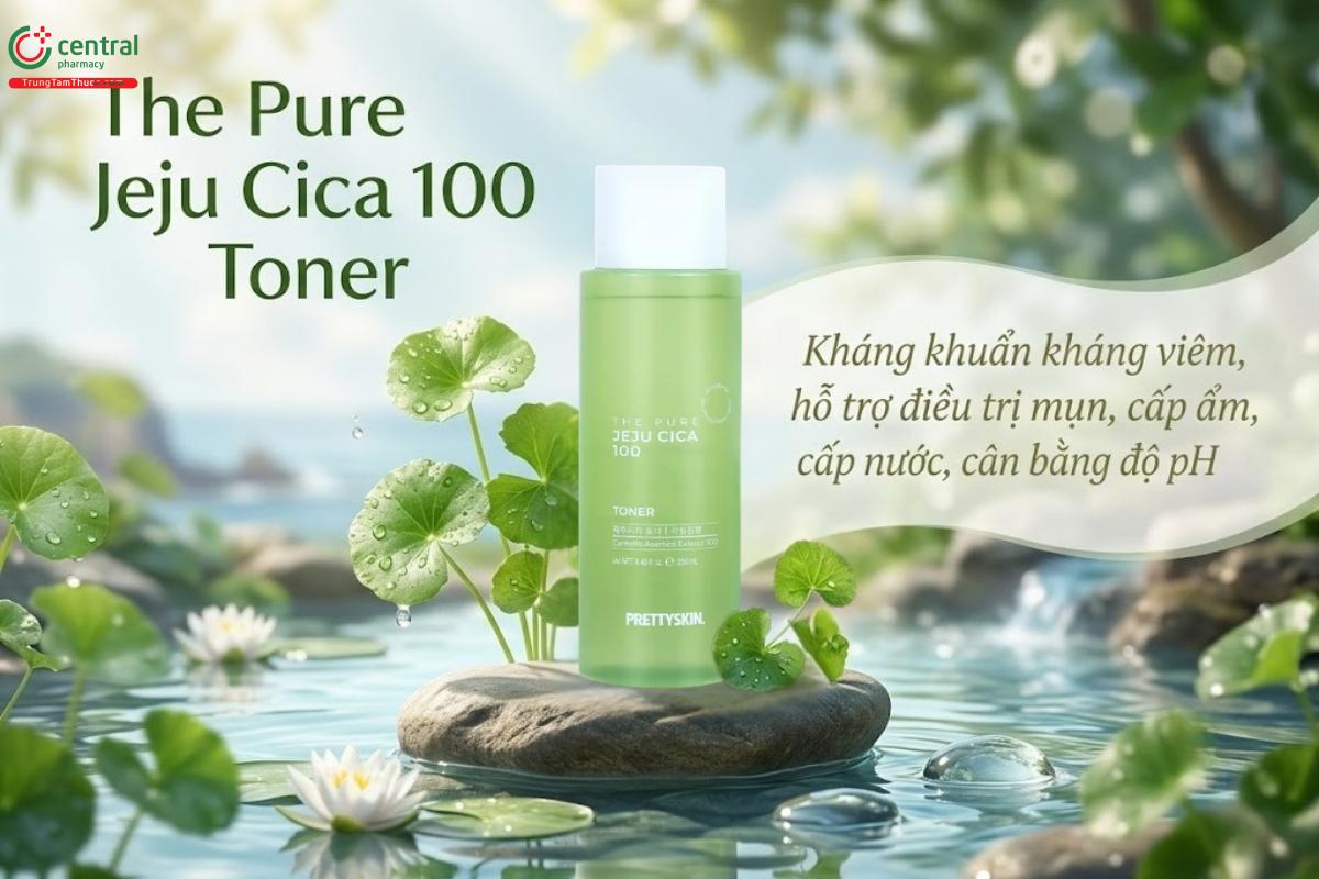 Pretty Skin The Pure Jeju Cica 100 Toner cấp ẩm, duy trì làn da mềm mại