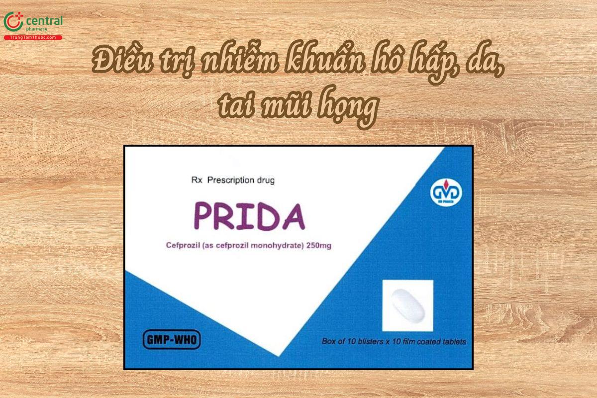Thuốc Prida 250mg Điều trị nhiễm khuẩn hô hấp, da, tai mũi họng