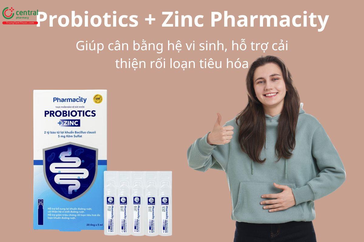 Probiotics + Zinc Pharmacity hỗ trợ cải thiện rối loạn tiêu hóa