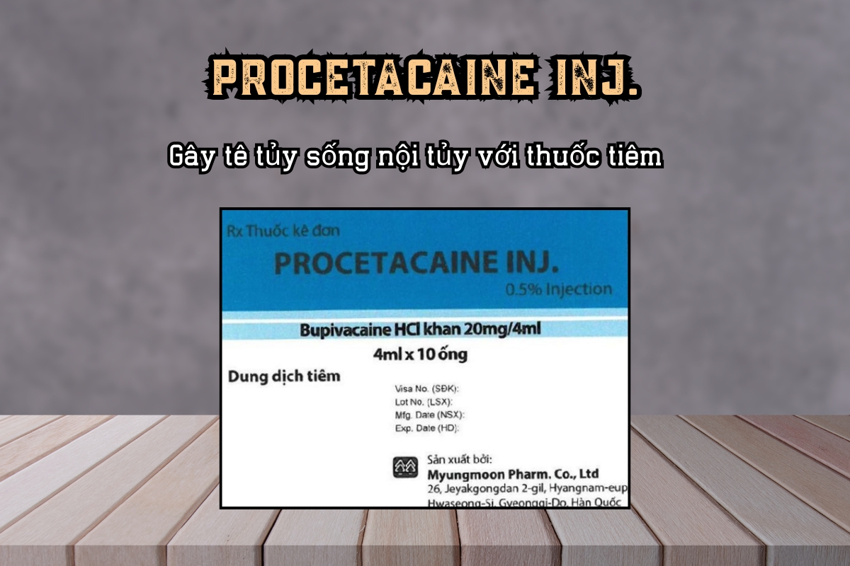Gây tê tủy sống nội tủy với thuốc tiêm Procetacaine Inj