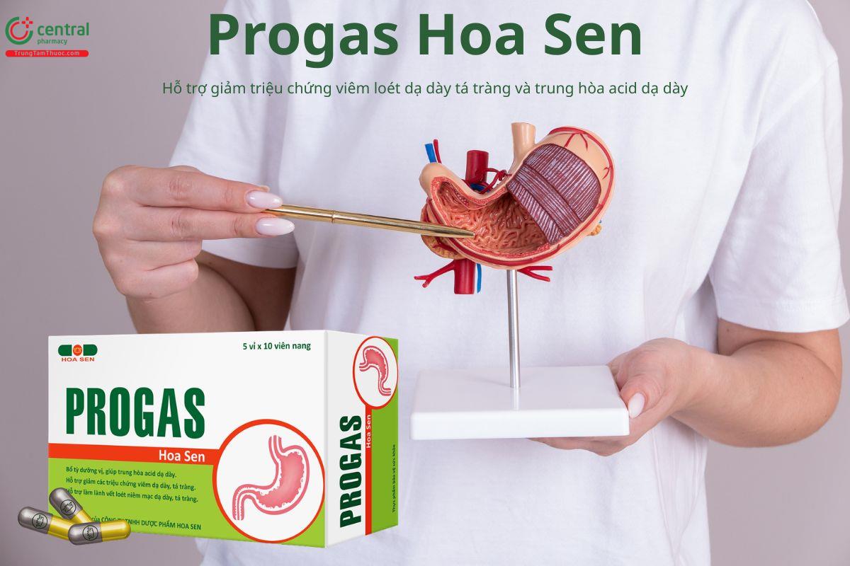 Progas Hoa Sen hỗ trợ trung hòa acid dạ dày, giảm viêm loét dạ dày