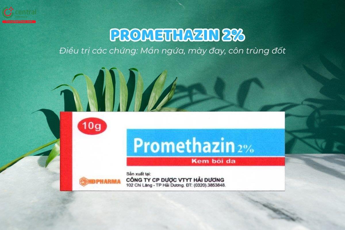 Promethazin 2% HDPHARMA có thành phần chính là Promethazine hydrochloride, dùng để điều trị các triệu chứng ngứa ngoài da như mẩn ngứa, mày đay và vết đốt do côn trùng.