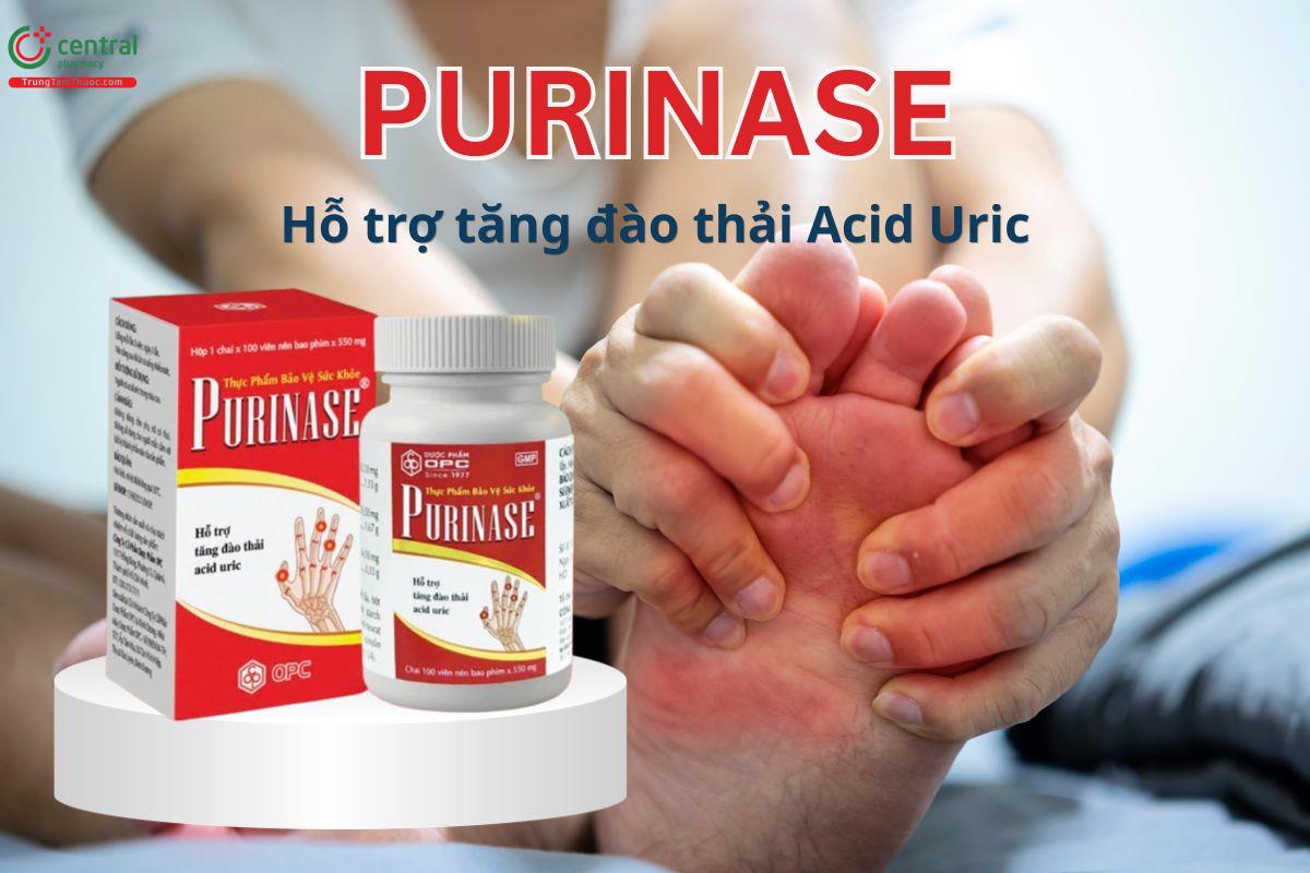 Purinase hỗ trợ đào thải acid uric máu
