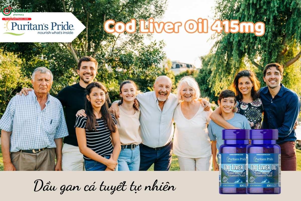 Viên uống dầu gan cá tuyết Puritan's Pride Cod Liver Oil 415mg có lợi cho sức khỏe tim mạch.