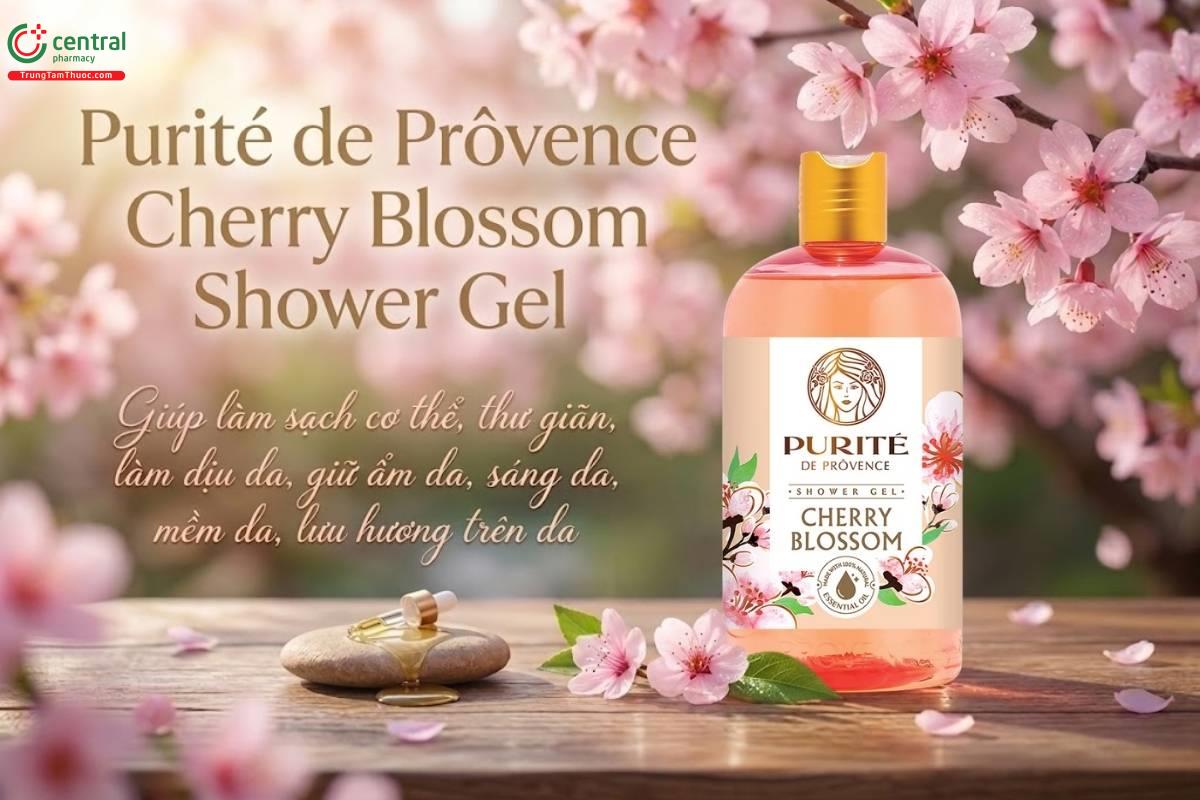Sữa tắm hoa anh đào Purité 500ml giúp làn da mềm mịn và lưu giữ hương thơm