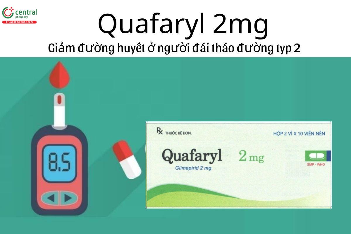 Thuốc Quafaryl 2mg - Giảm đường huyết ở người đái tháo đường typ 2