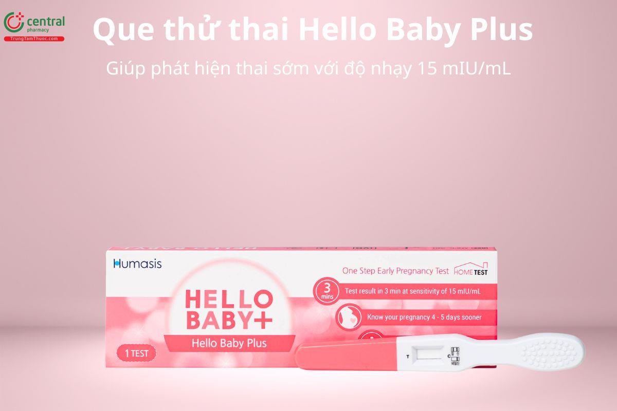 Que thử thai Hello Baby Plus phát hiện thai sớm với độ nhạy 15 mIU/mL