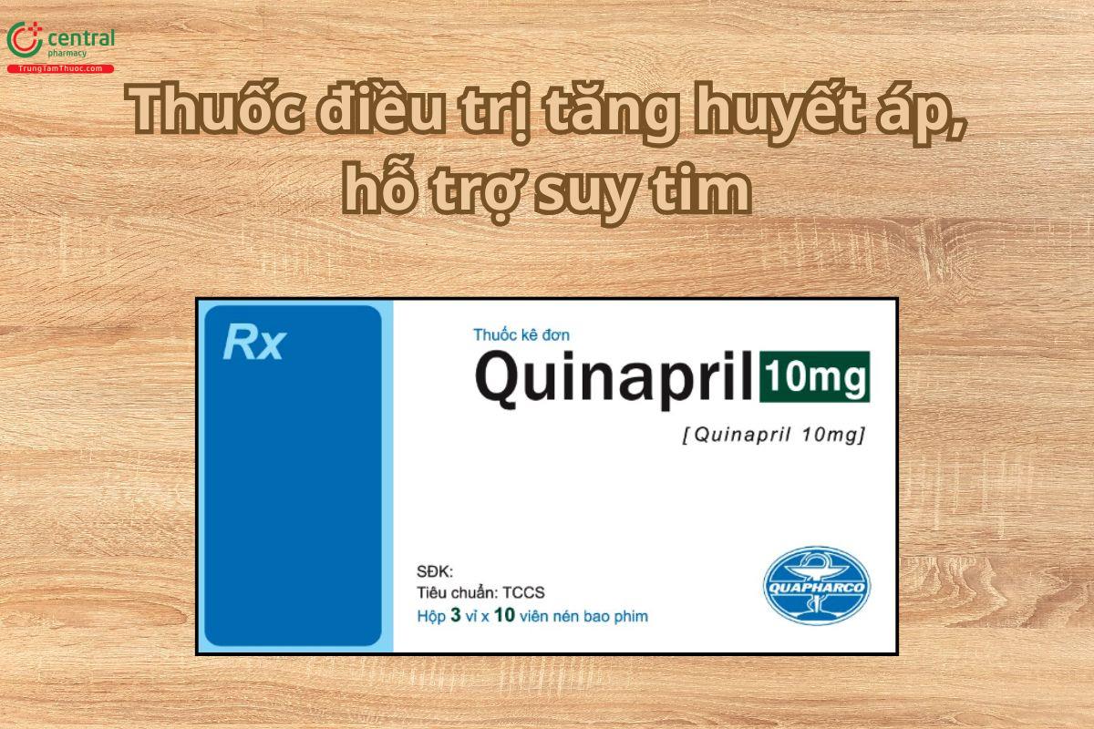 Thuốc Quinapril 10mg Quapharco điều trị tăng huyết áp, hỗ trợ suy tim