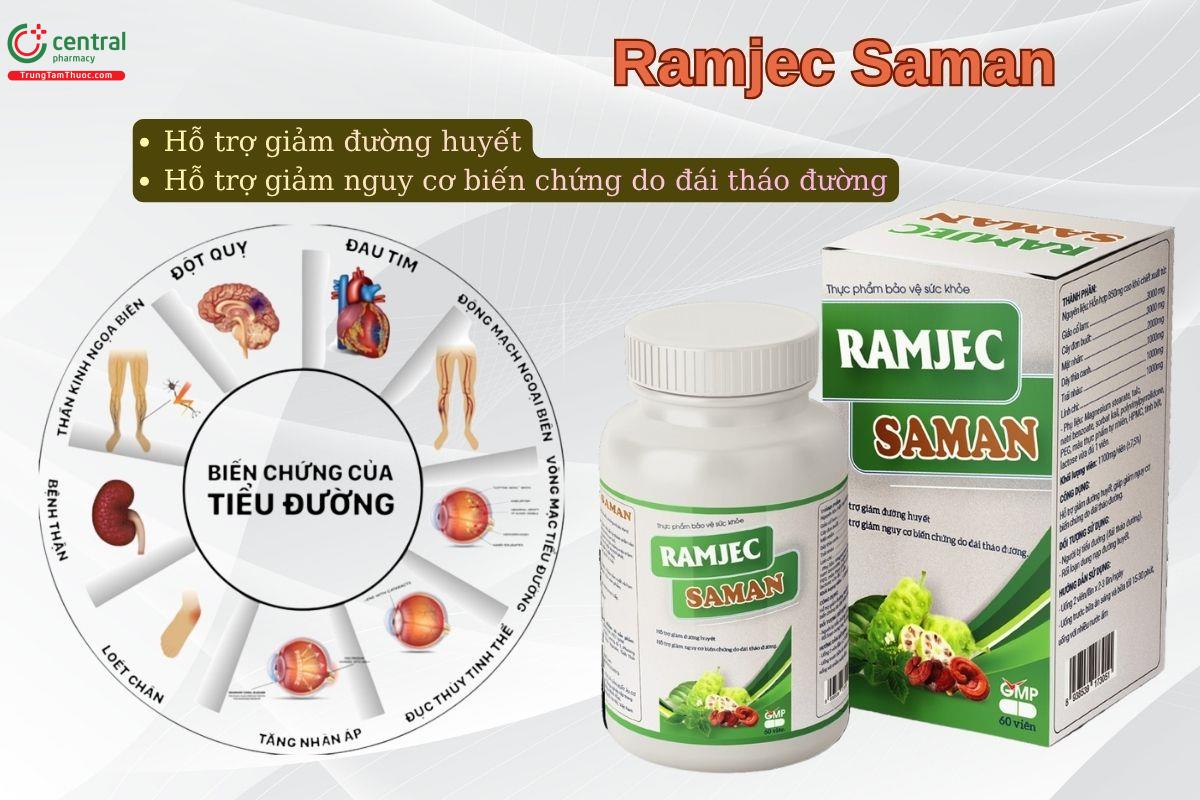 Viên uống Ramjec Saman giúp kiểm soát đường huyết cho người bệnh tiểu đường