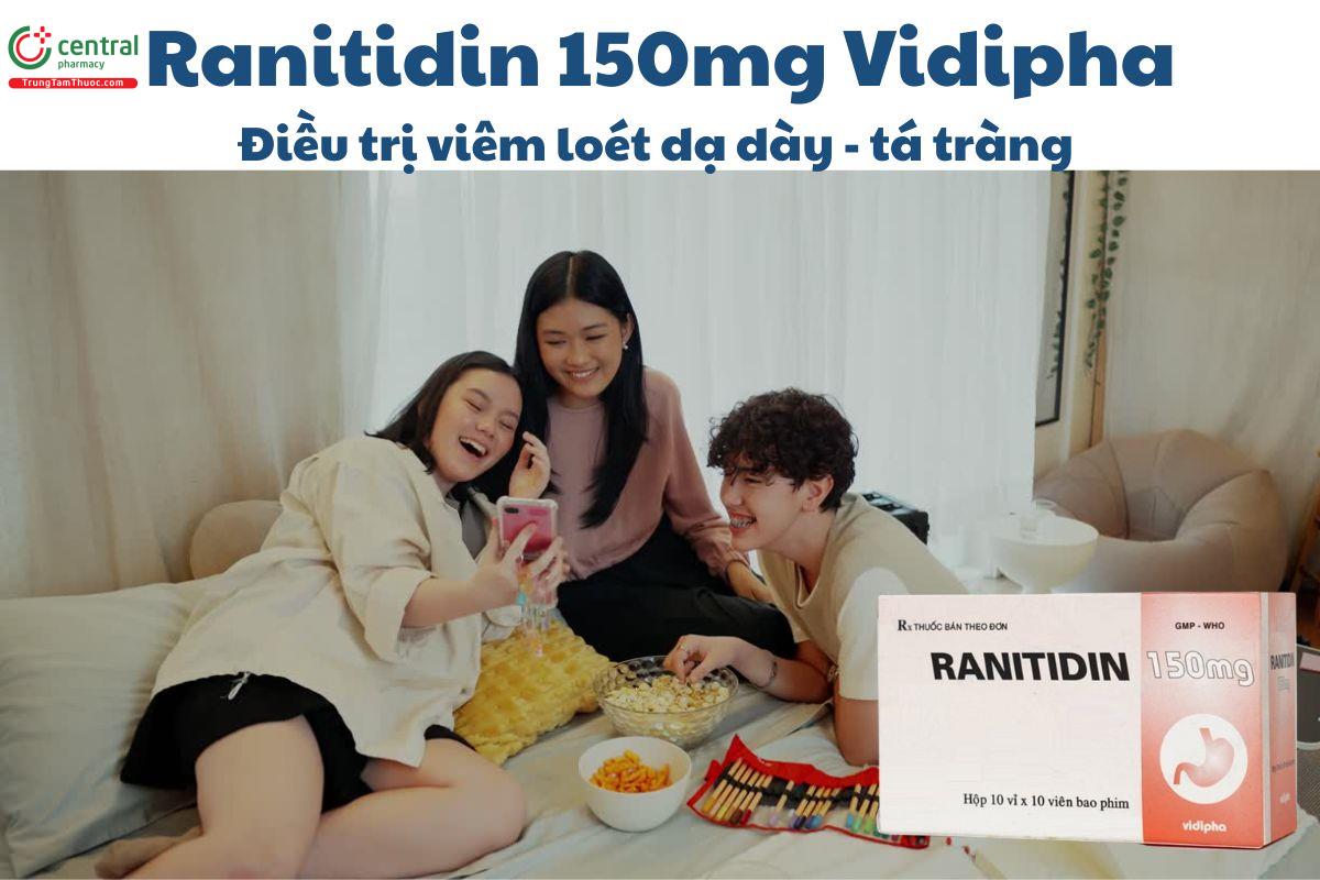 Thuốc Ranitidin 150mg Vidipha - Điều trị loét dạ dày, tá tràng, khó tiêu