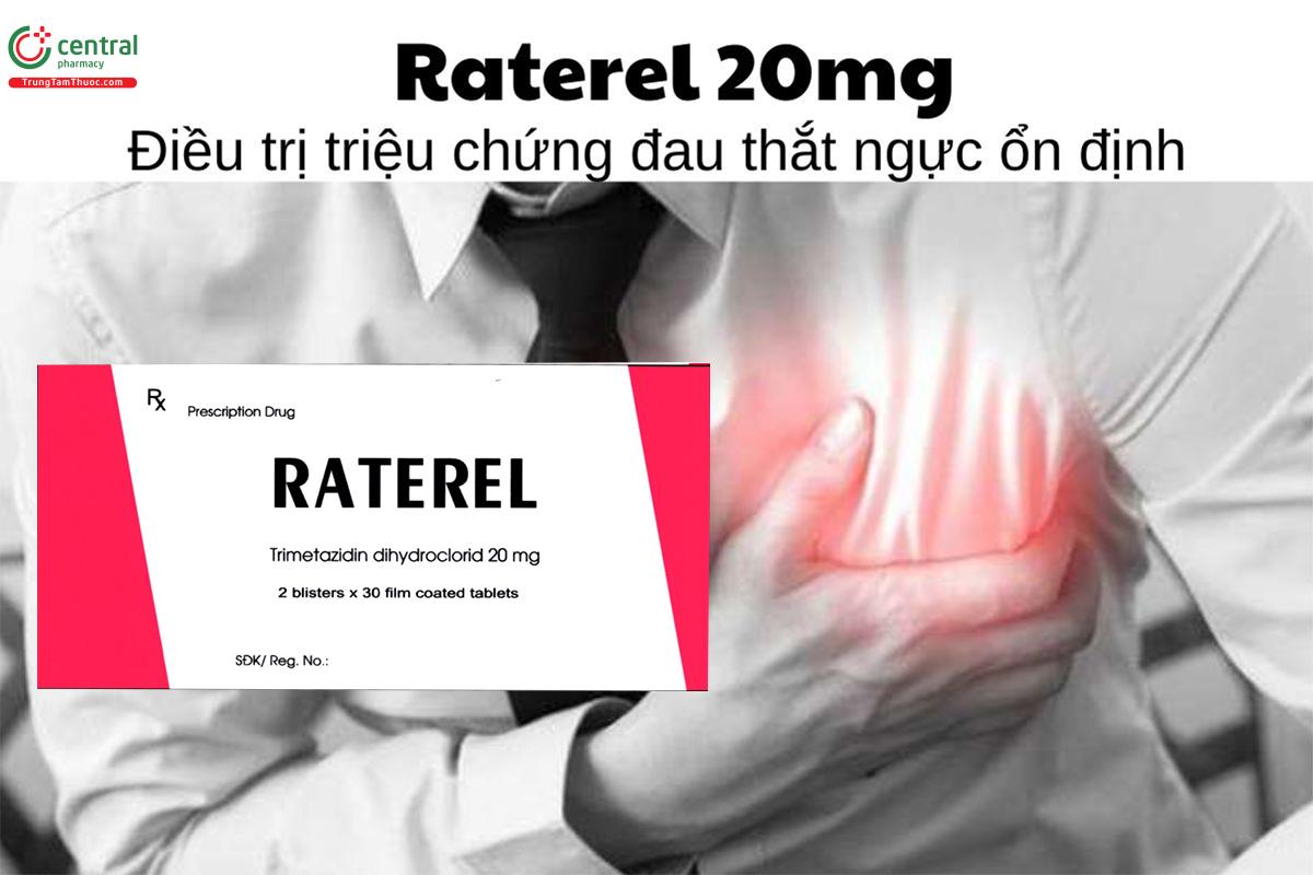 Thuốc Raterel 20mg - Điều trị triệu chứng đau thắt ngực ổn định