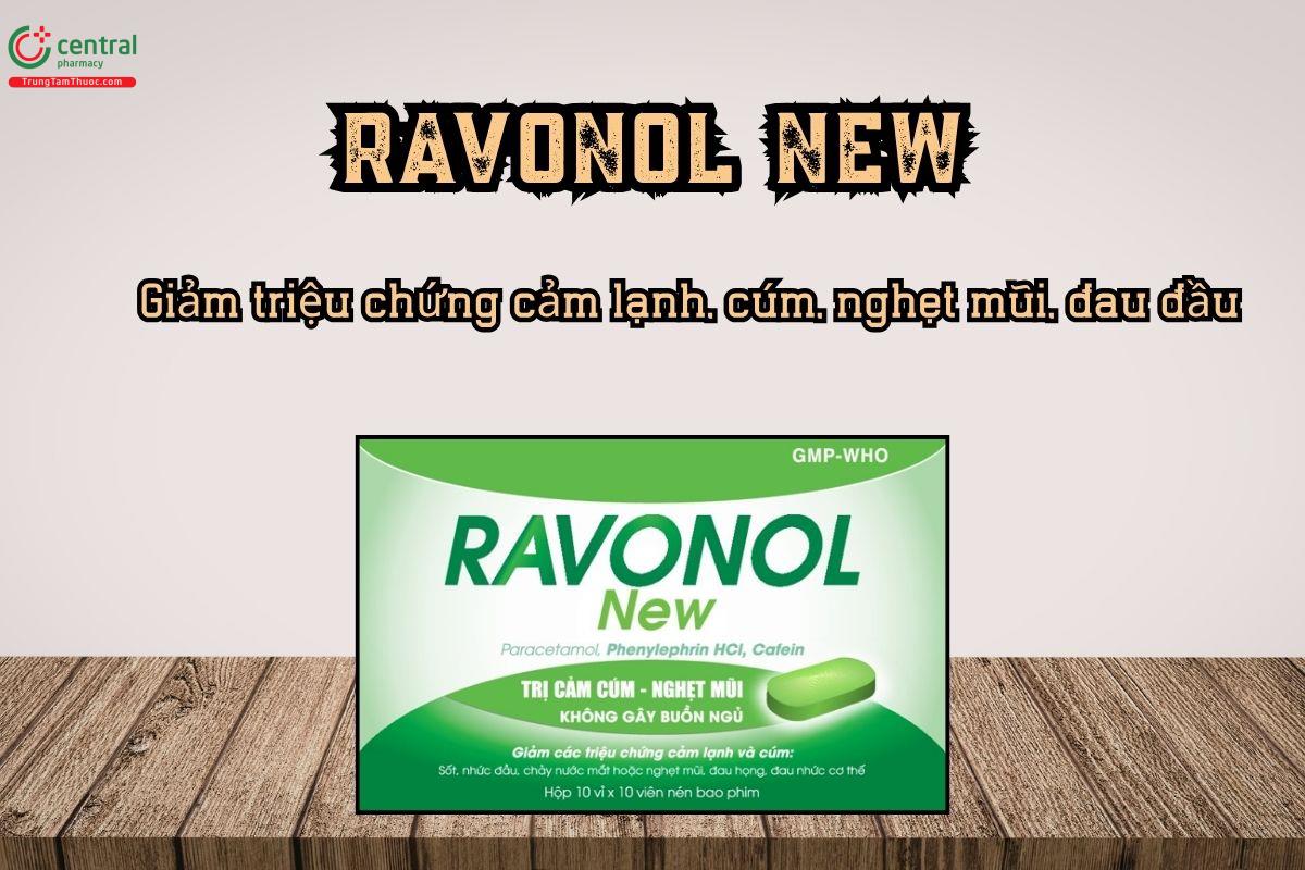 Thuốc Ravonol New Giảm triệu chứng cảm lạnh, cúm, nghẹt mũi
