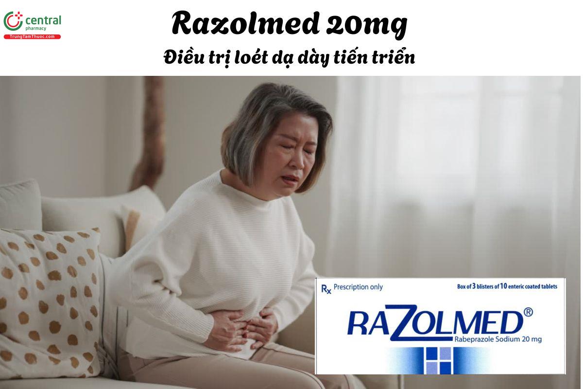 Thuốc Razolmed 20mg - Điều trị triệu chứng trào ngược dạ dày-thực quản