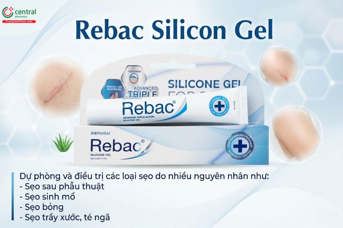 Gel trị sẹo Rebac Silicon Gel 15g dự phòng và cải thiện nhiều loại sẹo