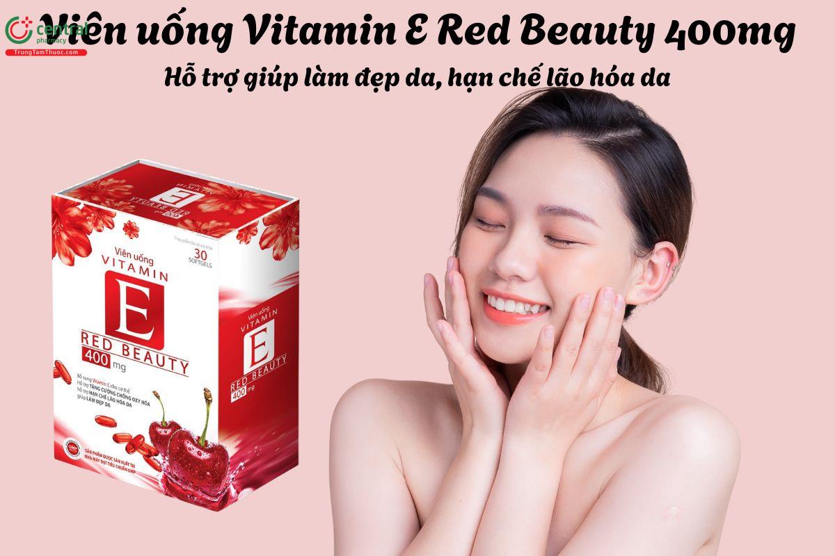 Viên uống Vitamin E Red Beauty 400mg - Giúp làm đẹp da từ bên trong