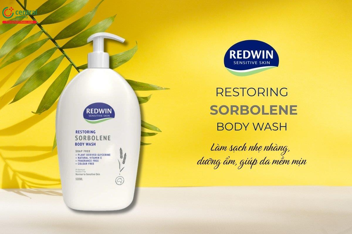 Redwin Restoring Sorbolene Body Wash làm sạch, giữ ẩm và nuôi dưỡng da