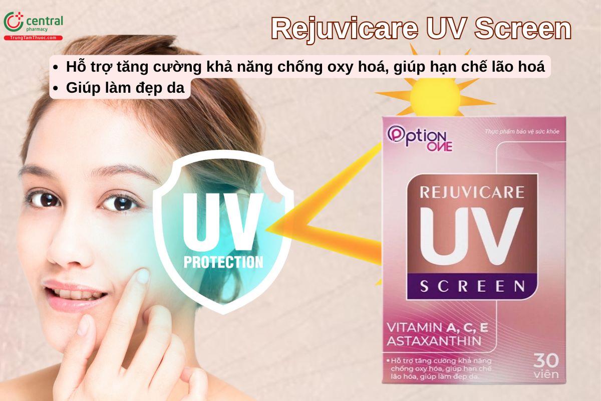 Viên uống Rejuvicare UV Screen giúp chống oxy hoá, làm đẹp da