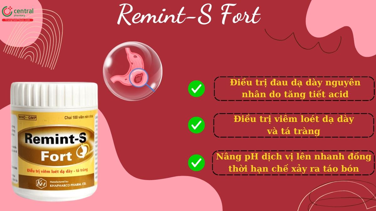 Thuốc Remint-S Fort - Giải pháp điều trị đau dạ dày do tăng tiết acid