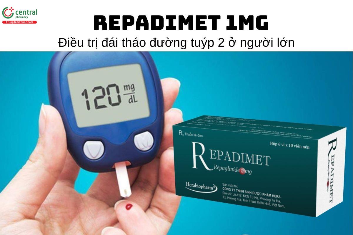 Thuốc Repadimet 1mg - Điều trị đái tháo đường tuýp 2 ở người lớn