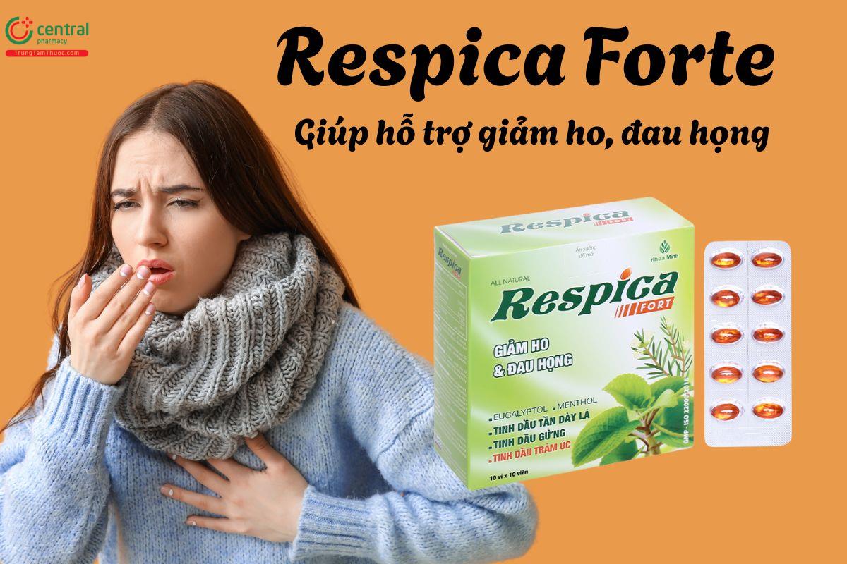 Respica Forte - Giúp giảm triệu chứng ho, đau rát cổ họng