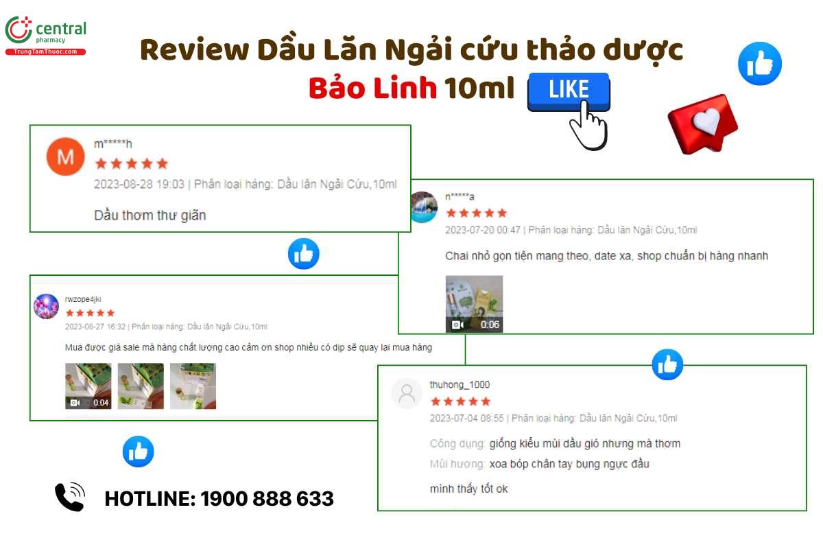 Dầu lăn Ngải cứu Bảo Linh 10ml có tốt không?