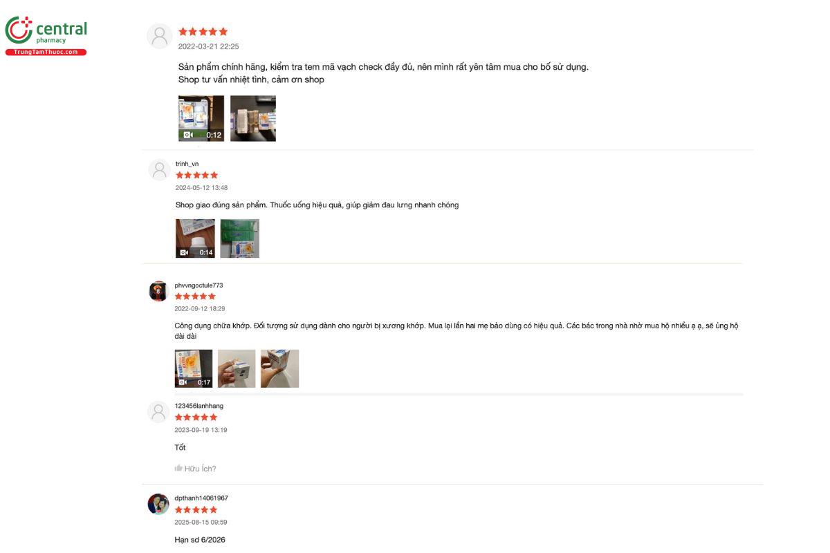 Cảm nhận của những người đã sử dụng Kiện Khớp Aqua Extra