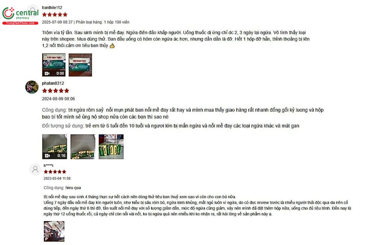 Một số đánh giá của khách hàng về sản phẩm Tiêu Ban Thủy Capsules