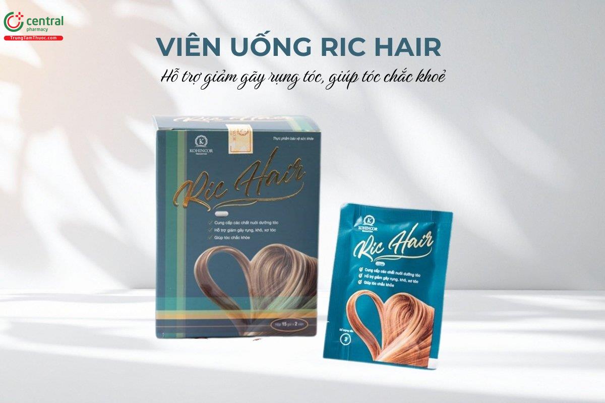 Viên uống Ric Hair nuôi dưỡng tóc, giảm gãy rụng và giúp tóc chắc khoẻ