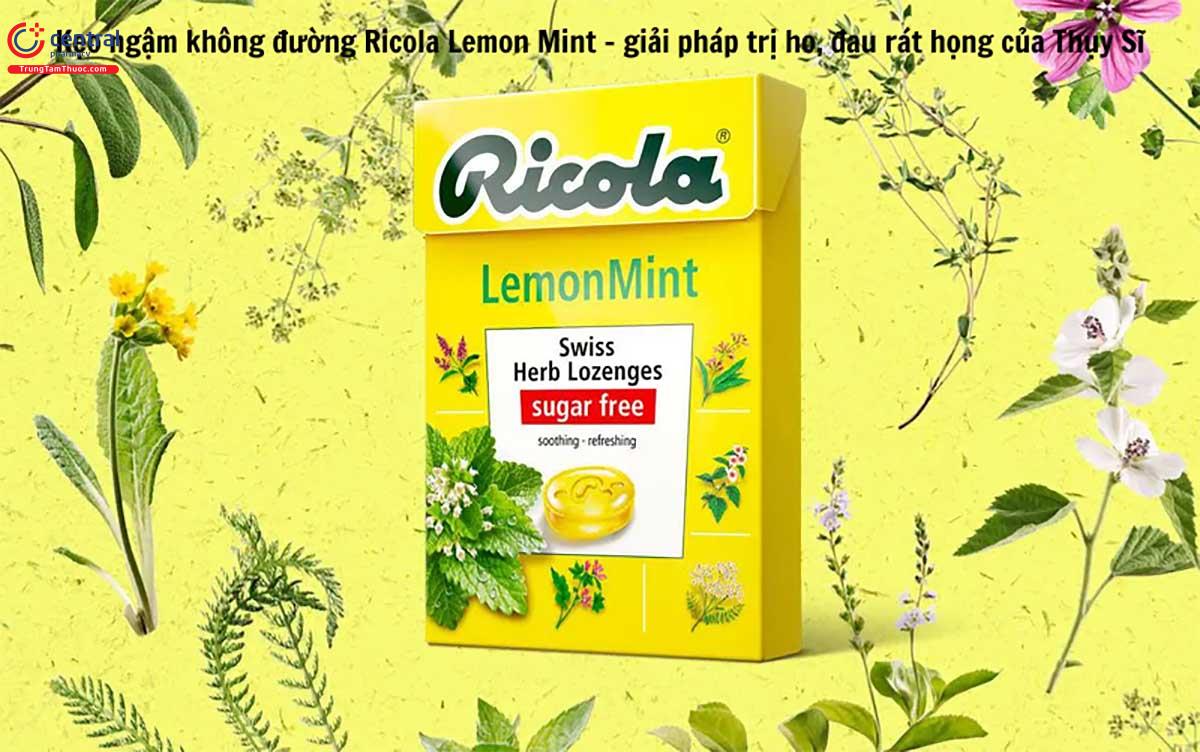Kẹo ngậm thảo mộc không đường vị chanh bạc hà Ricola Lemon Mint
