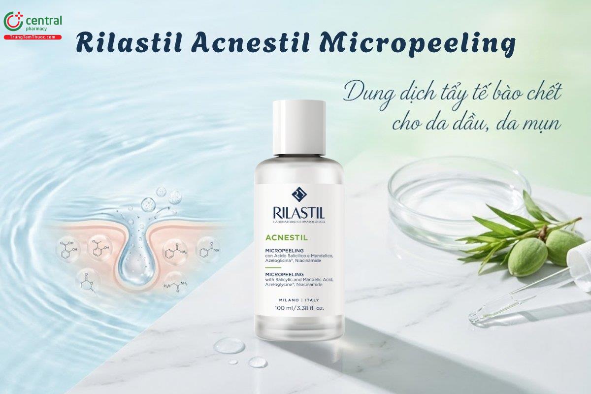 Tẩy tế bào chết Rilastil Acnestil Micropeeling 100ml làm sạch sâu cho da