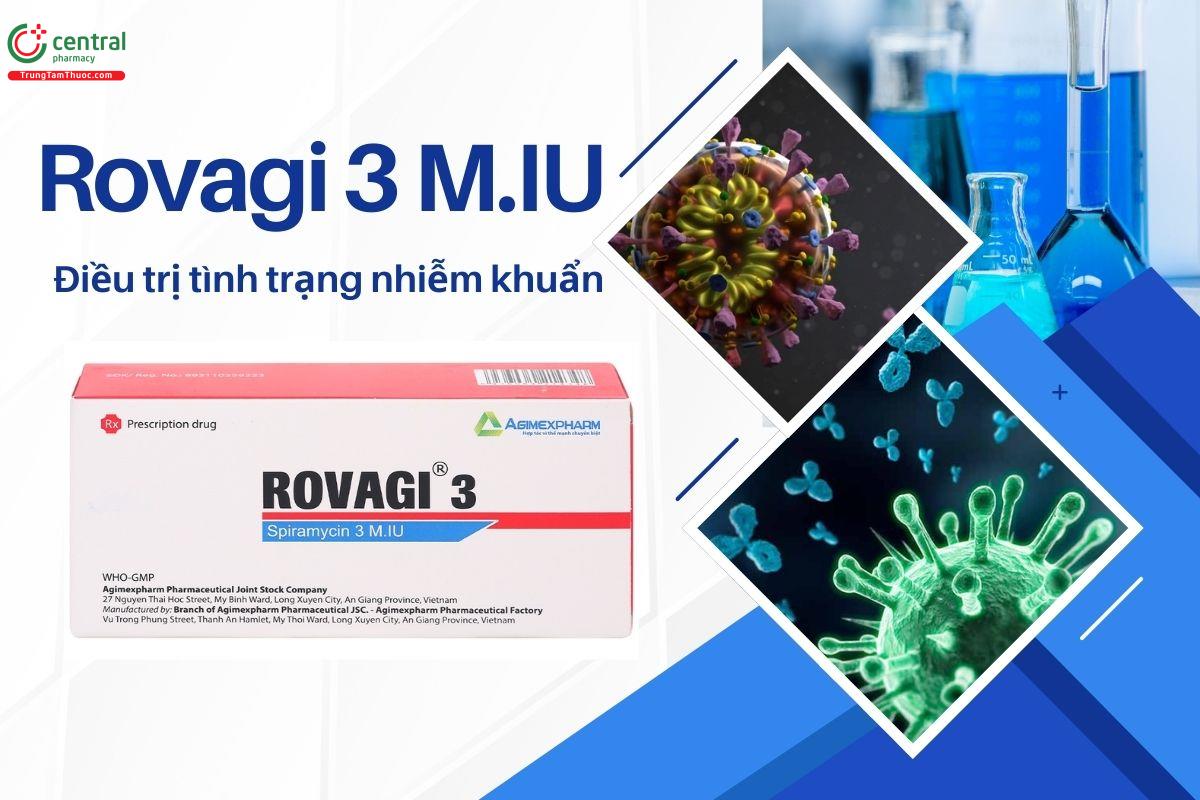 Thuốc Rovagi 3 M.IU - Điều trị nhiễm khuẩn do vi khuẩn nhạy cảm gây ra