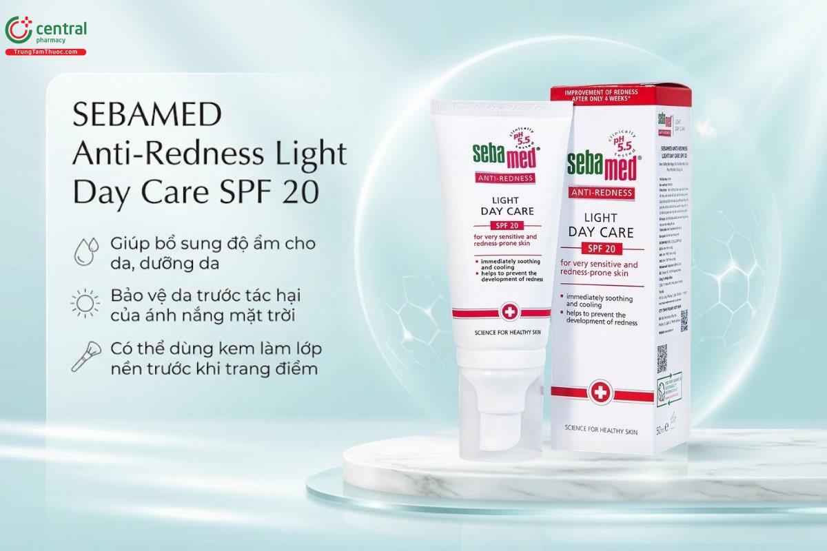 Kem Dưỡng Ban Ngày SEBAMED Anti-Redness Light Day Care SPF 20 cho da nhạy cảm