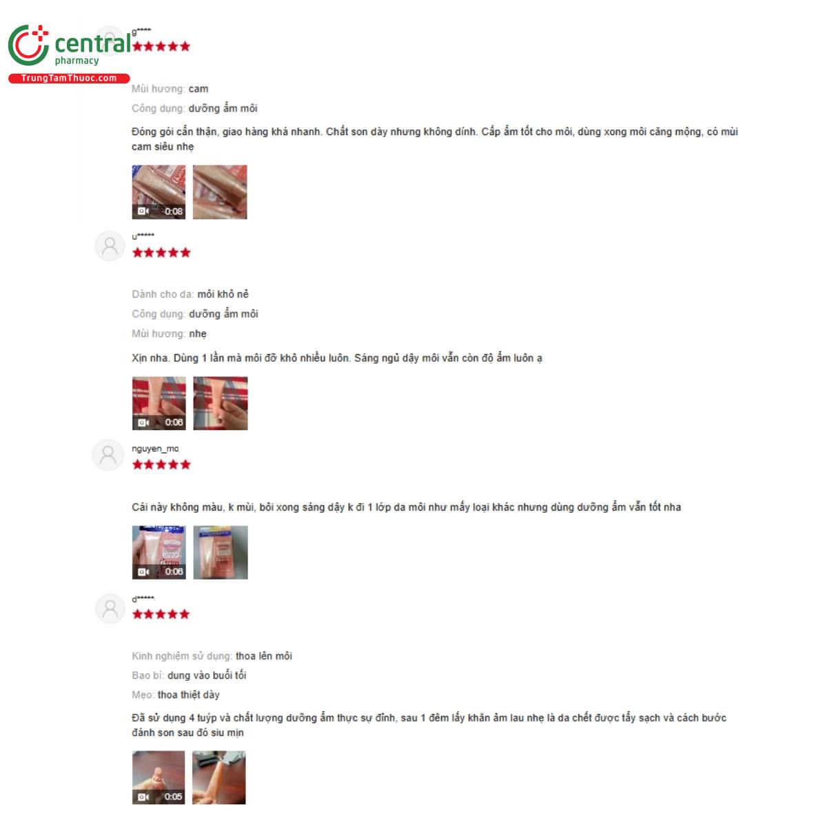 Một số đánh giá của khách hàng về sản phẩm SENKA Perfect Aqua Lip Essence