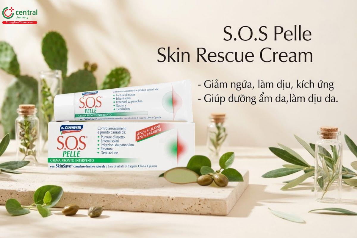S.O.S Pelle Skin Rescue Cream 25ml - Kem làm dịu, giảm ngứa, giảm kích ứng da
