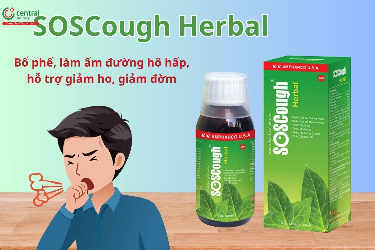 SOSCough Herbal hỗ trợ bổ phế, giảm ho, làm ấm đường hô hấp