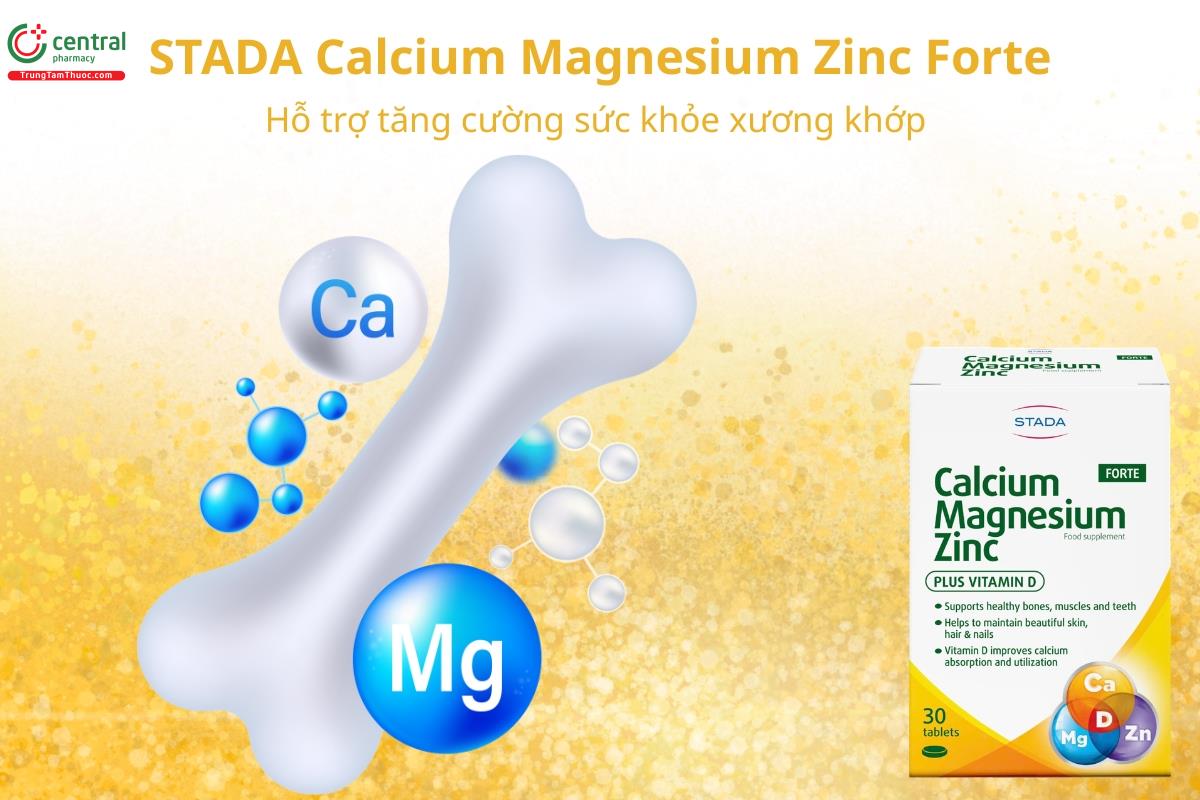 STADA Calcium Magnesium Zinc Forte hỗ trợ tăng cường sức khỏe xương khớp 