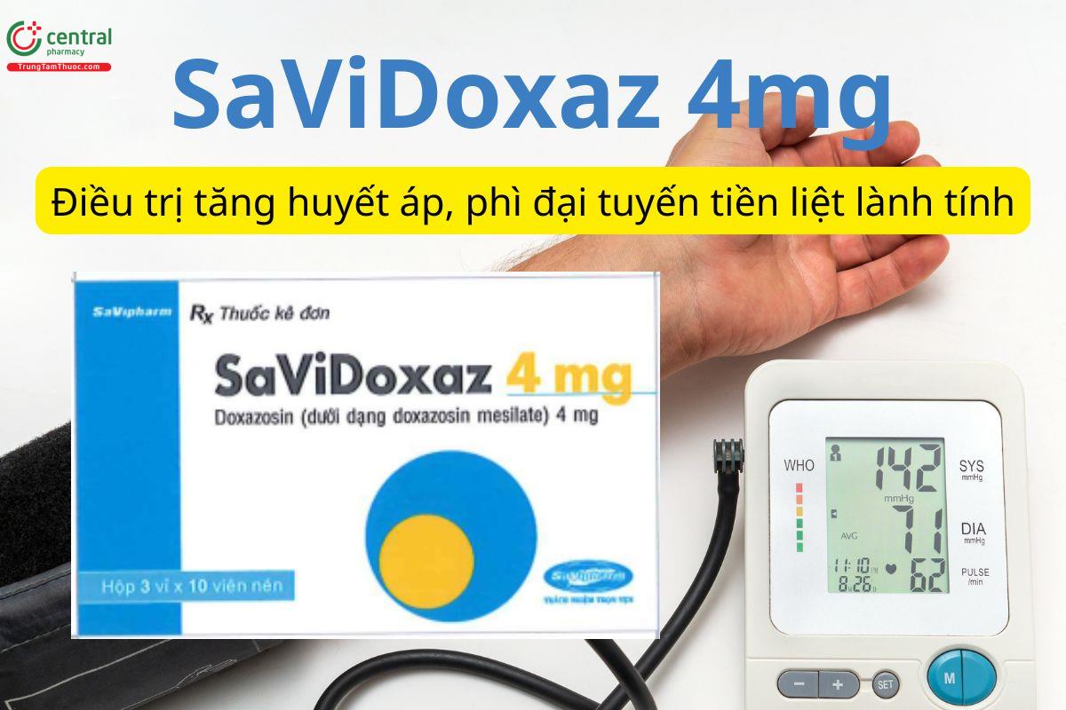 SaviDoxaz 4mg điều trị tăng huyết áp, phì đại tuyến tiền liệt