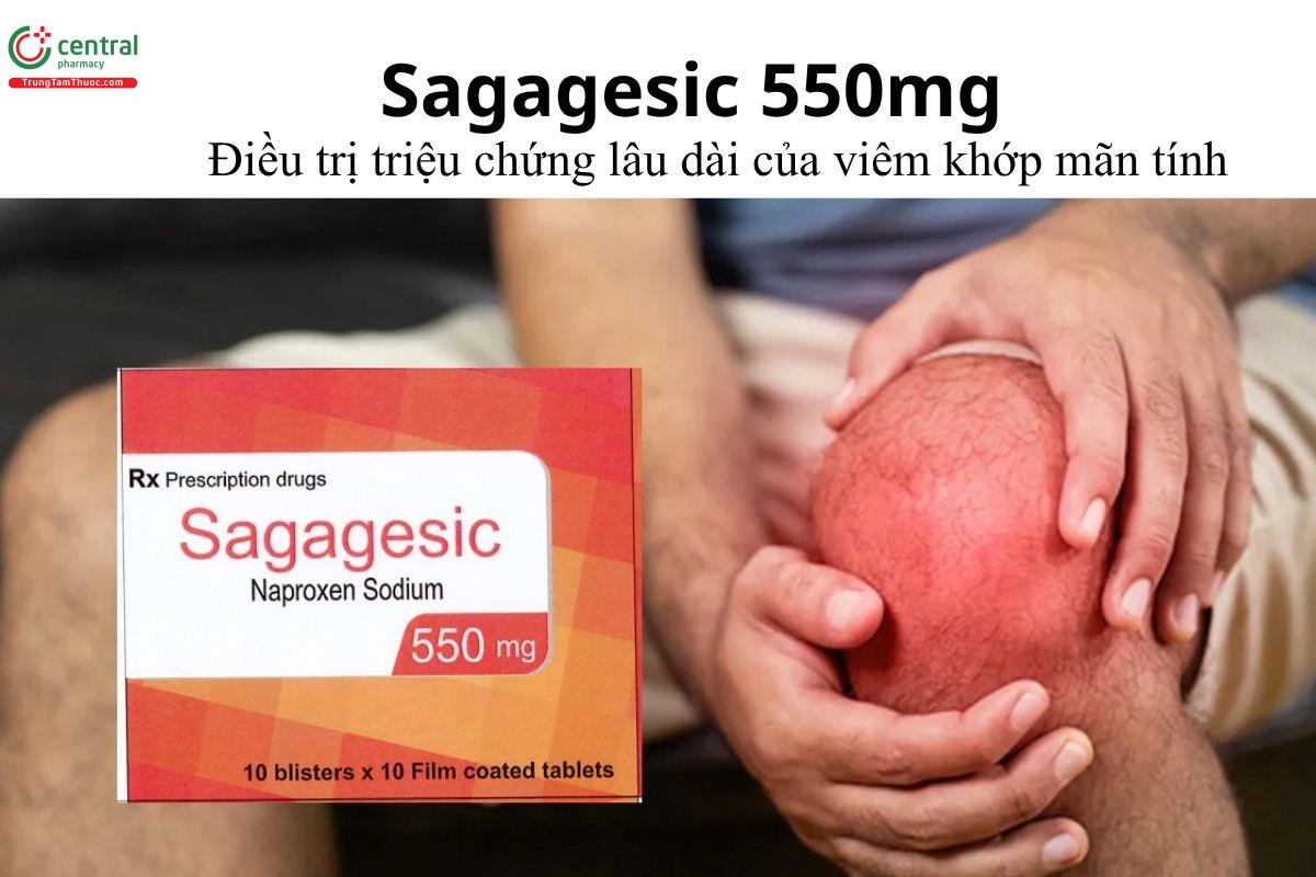 Thuốc Sagagesic 550mg - Điều trị triệu chứng lâu dài của viêm khớp mãn tính 