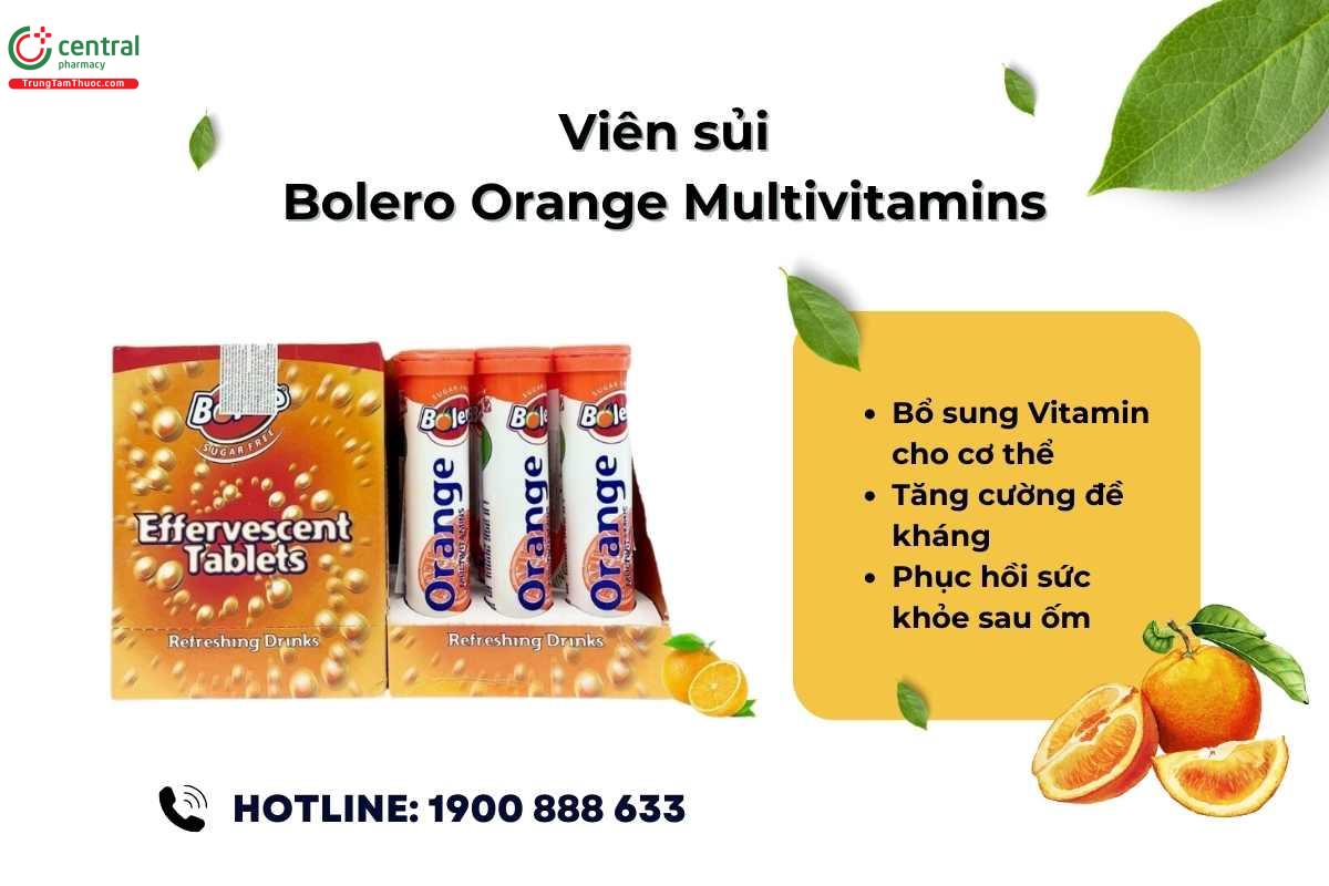 Sản phẩm viên sủi Bolero Orange Multivitamins 